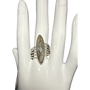 Desert Rose Trading Labradorite Sterling Silver Multi-Row Split Shank Ring‎ J-9A